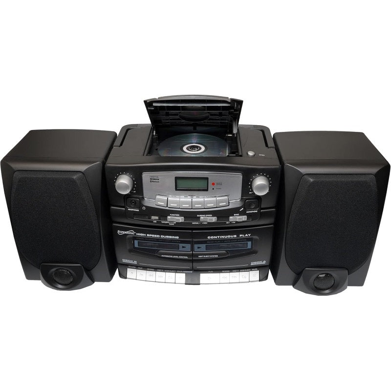 Minicomponente Reproductor CD, USB, RADIO, CASETTE MARCA SUPERSONIC