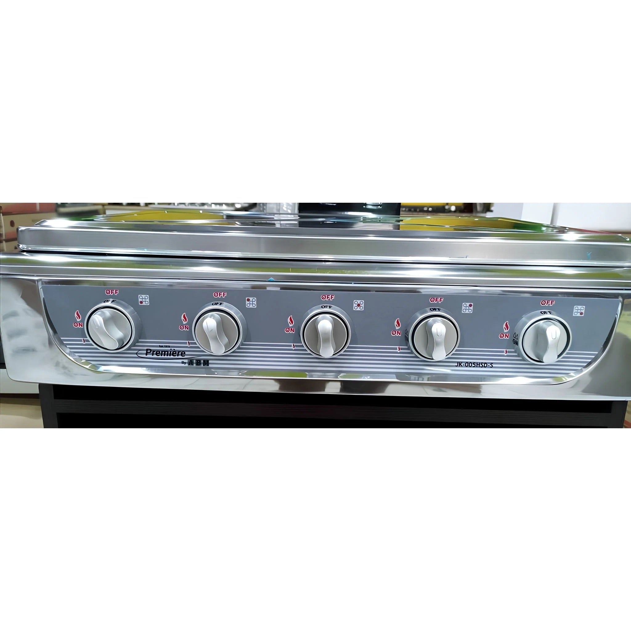 Estufa a Gas de mesa de 5 hornillas de acero de inoxidable